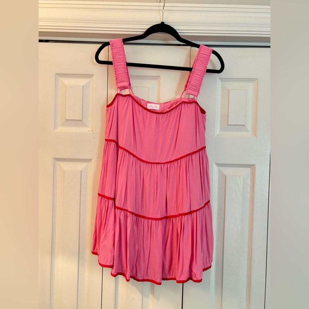 Essential Love Pink Contrast Trim Mini Romper Dress